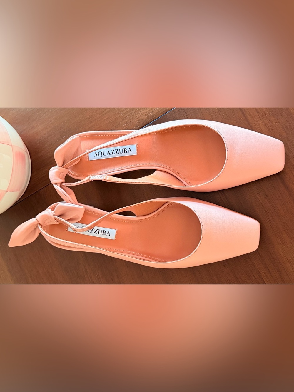Aquazzura blush Leather Slingback Flats